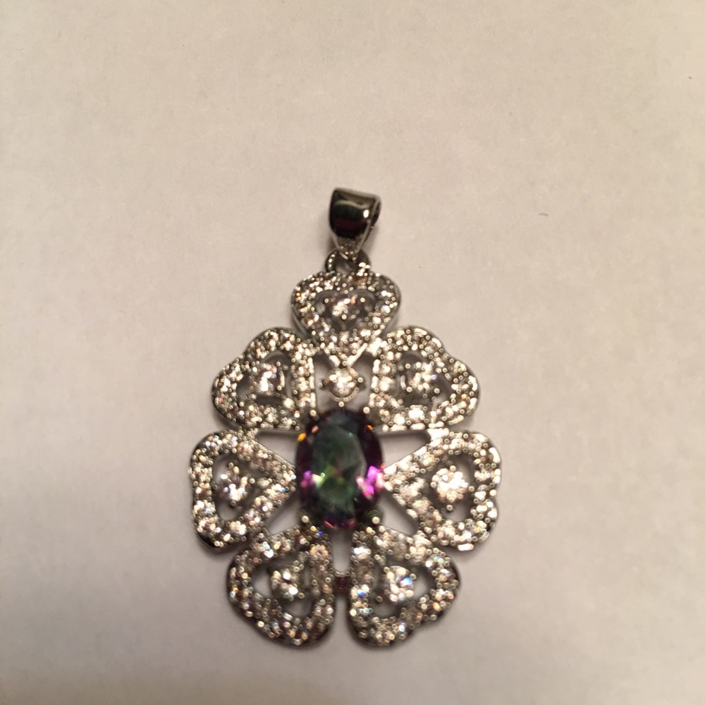 New Beautiful Rainbow Oval stone Pendant